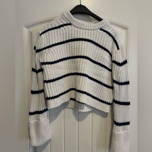 J. Crew Navy and Cream Striped Sweater